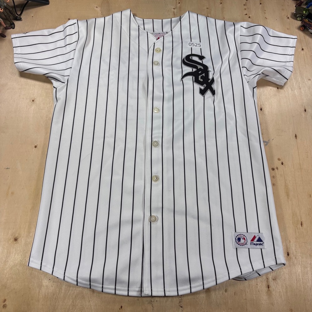 Majestic Chicago White Sox AJ Pierzynski #12 Pinstripe Baseball Jersey Mens XL